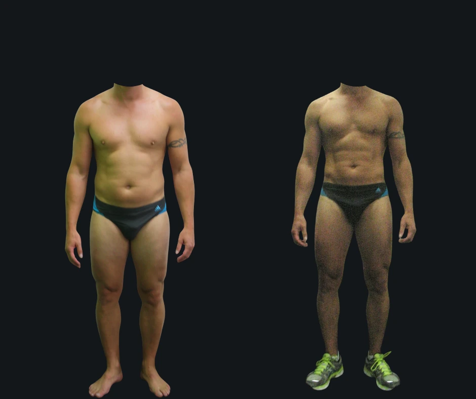 6X Training member transformation 12 - before and after 6 weeks